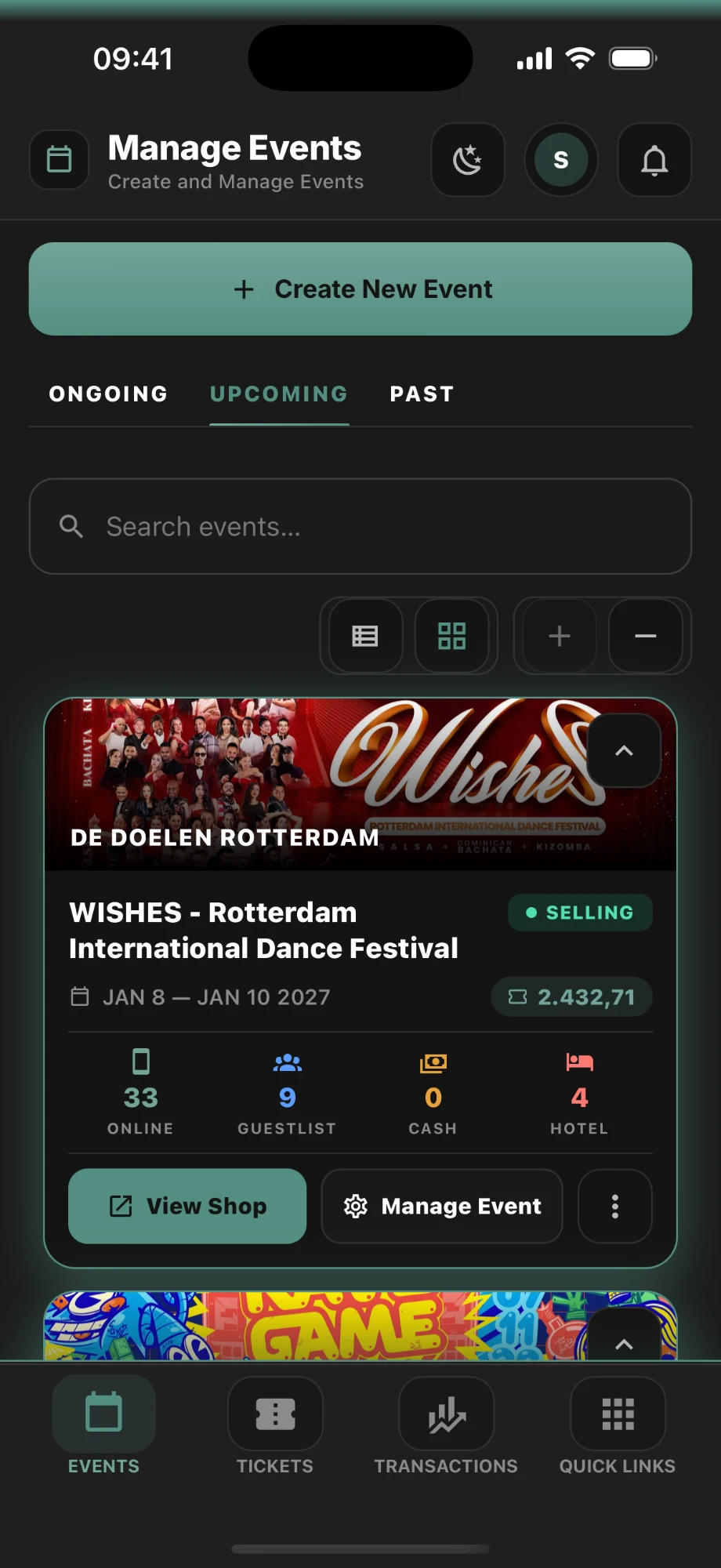 Manage Events